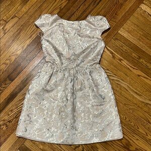 Alice and Olivia scoop Elegant Cream and Silver Dress